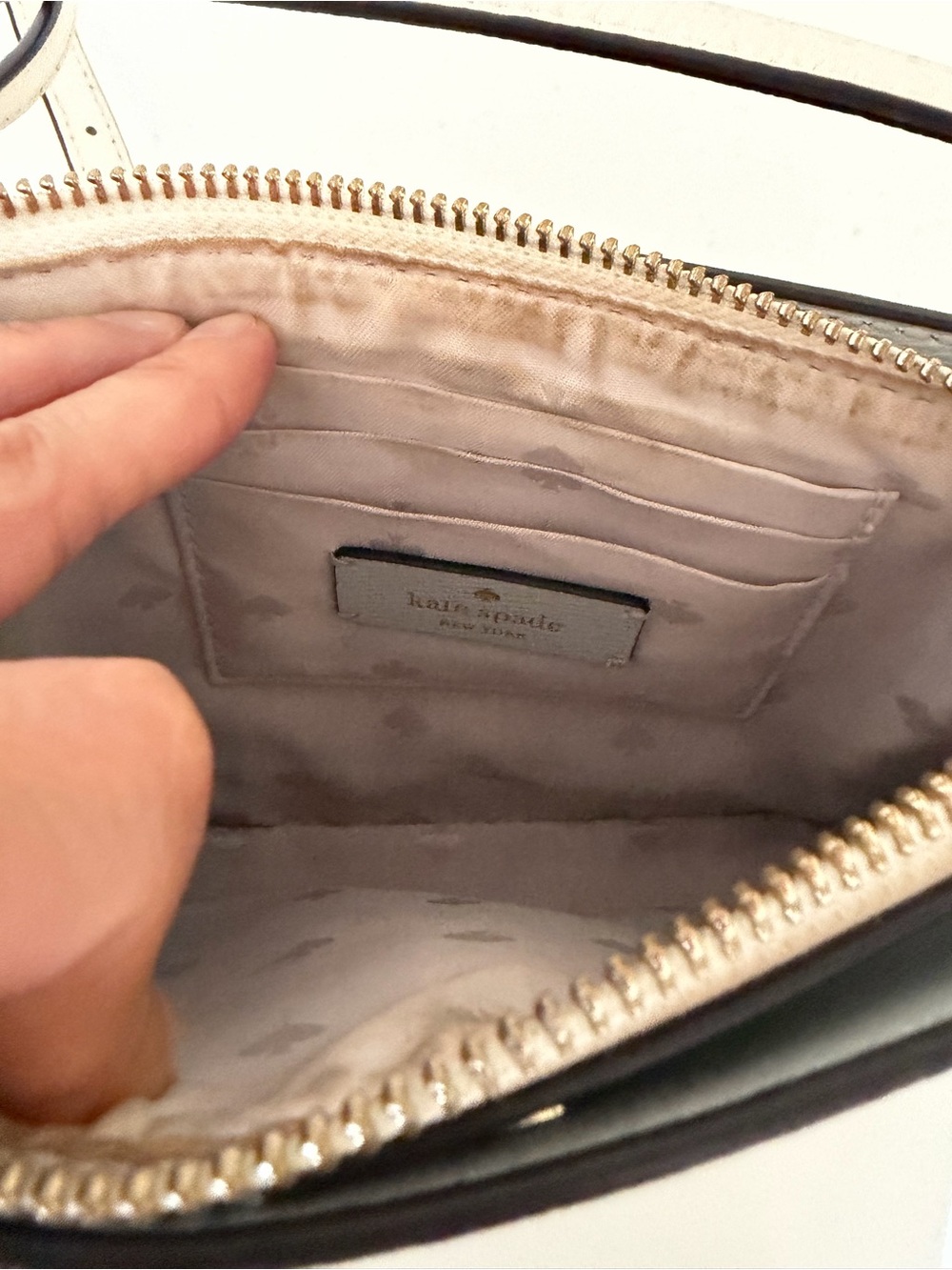 kate spade cream leather crossbody with adjustable strap - Picture 4 of 6